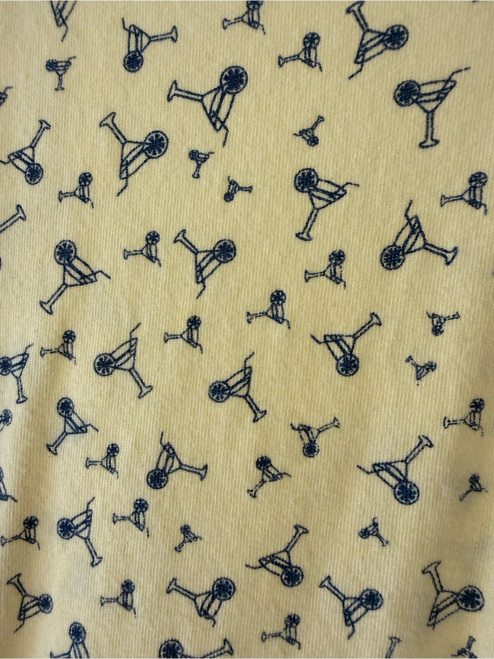 Jos. A. Bank Yellow Polo with Navy Cocktail Motif